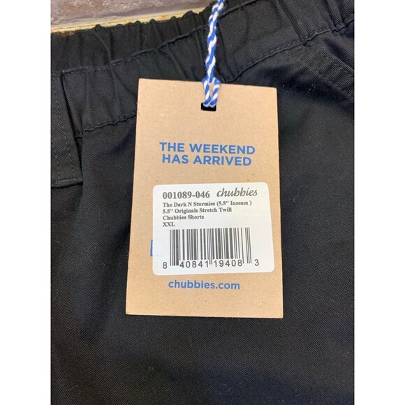 Chubbies Dark N Stormies Original Stretch Twill Shorts XXL Black 5.5 Inseam NWT - Picture 2 of 6